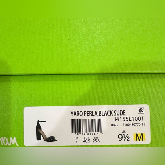 Sam Edelman Yaro Perla Black Suede Ankle Strap Slip On Heels Shoes NWB 9.5 - Picture 2 of 6